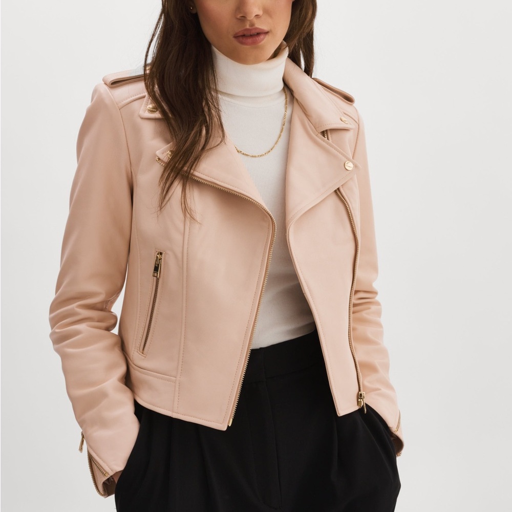 LAMARQUE DONNA GOLD | ICONIC LEATHER BIKER JACKET - Picture 6 of 7